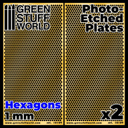 Plaques de Photogravées - Grands Hexagones | Photodécoupe Grille Maille
