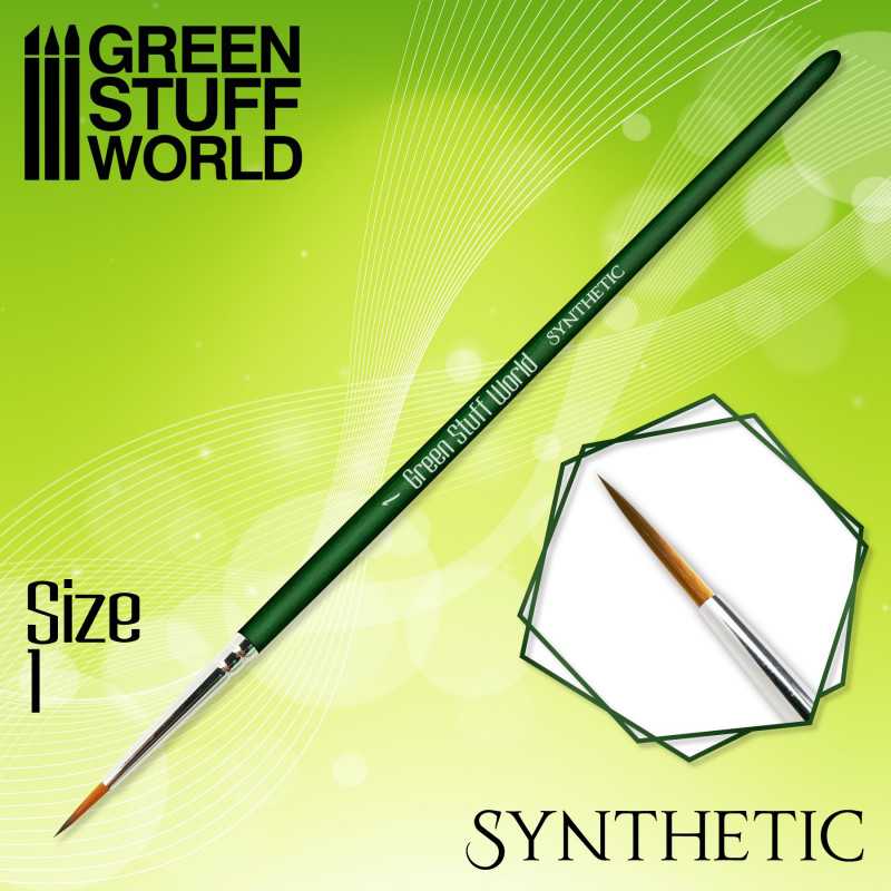 GREEN SERIES Synthetic Brush - Size 1 | Miniature Paint Brushes