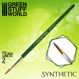 GREEN SERIES Synthetic Brush - Size 2 | Miniature Paint Brushes