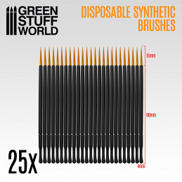 25x Disposable Synthetic Brushes | Hobby Accessories