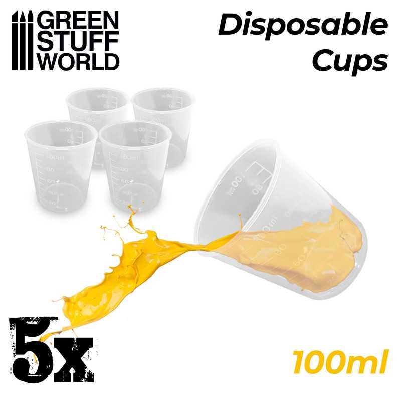 5x Vasos Medidores Desechables 100ml Botellas Vacias