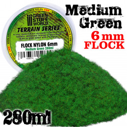 Elektrostatisches Gras 6 mm - Mittelgrün - 280ml