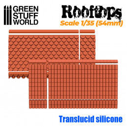 Moldes de Silicona Tejados 1/35 (54mm) Moldes Escenografia