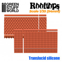 Silikon Texturplatten - Dach 1/35 (54mm) | Gelände silikonformen
