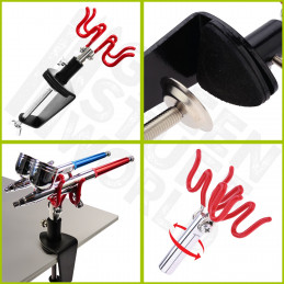 Master Airbrush Brand Table Top Holder Station Stand Holds 4 Airbrushes Swivel Tilt Set