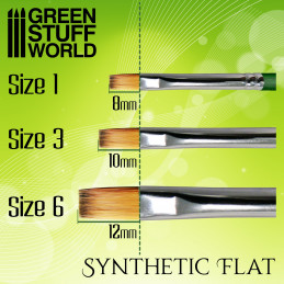 GREEN SERIES Flat Synthetic Brush Size 3 | Hobby Accessories