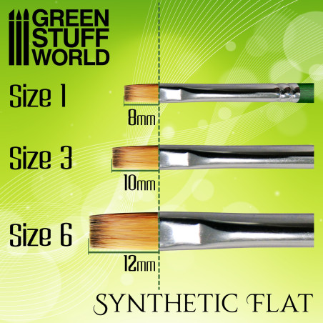 Pinceau Synthétique Plat N°3 - Pack De 6 - Italeri - Neuf Pour Modélisme Et Peinture