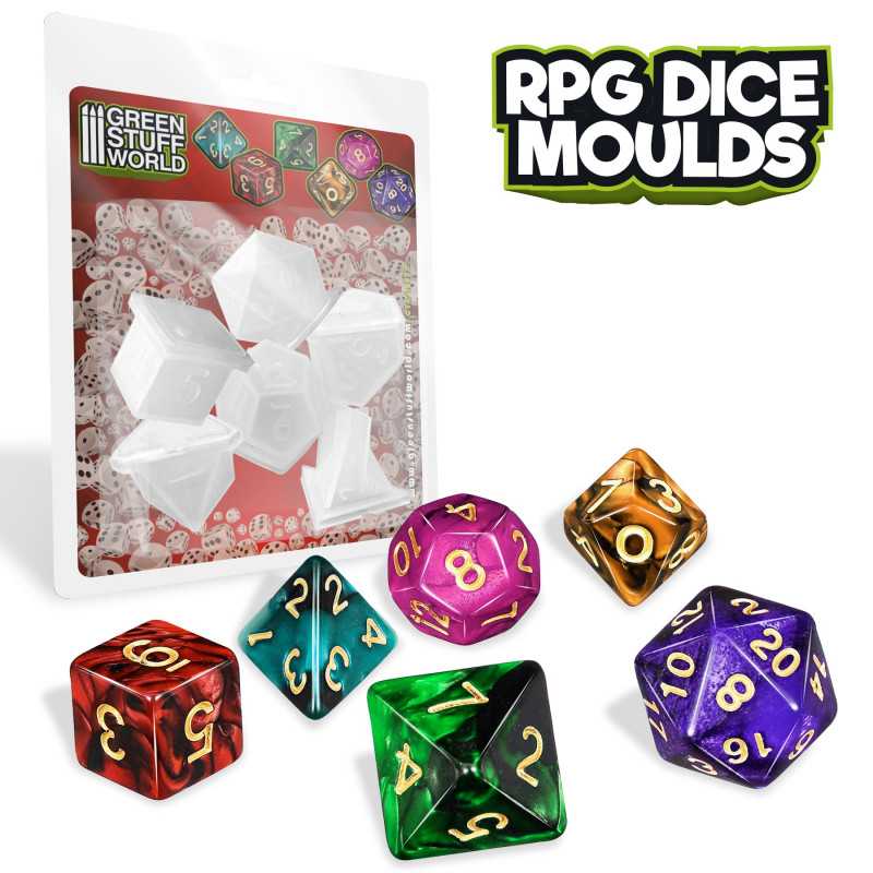 Standard Tabletop Game 7 Dice Mold for UV and Epoxy Resin - Resin Rockers