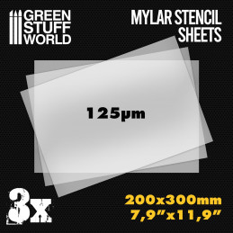 Hojas de Plantilla de Mylar A4 x3 Materiales para Stencils