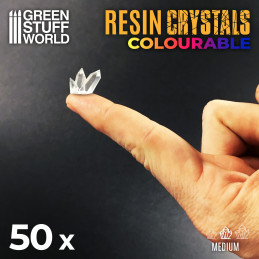 Cristales de Resina TRANSPARENTES - Medianos Bits de Resina Transparente