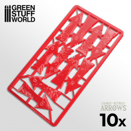 Charge and Retreat Arrows - Red | Markers and gaming rulers
