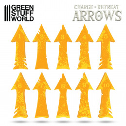 Charge and Retreat Arrows - Fluor Orange | Markers and gaming rulers