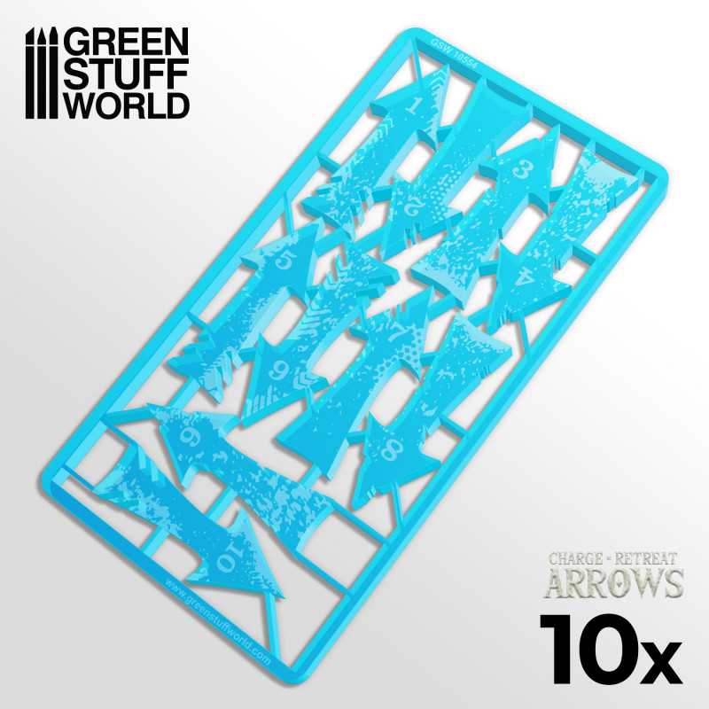 Charge and Retreat Arrows - Light Blue | Markers and gaming rulers