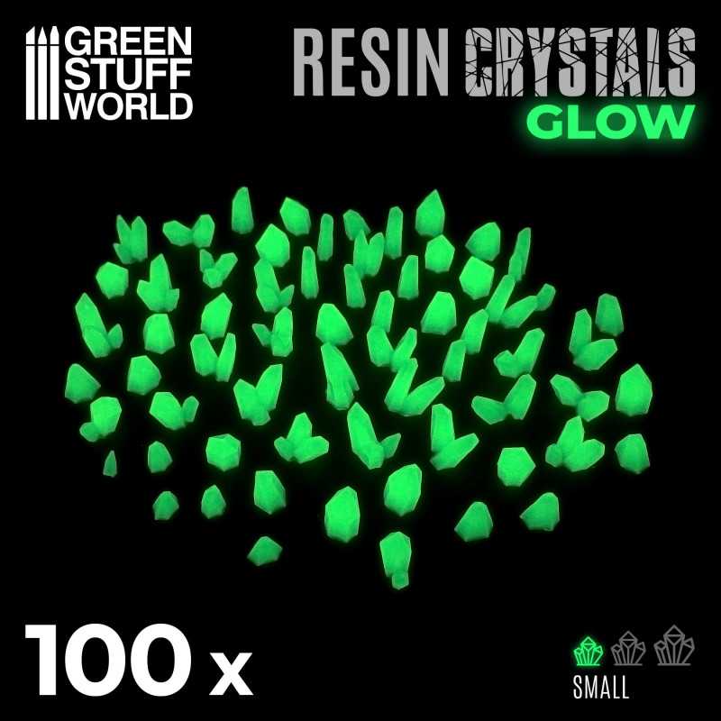 ▷ GREEN GLOW Resin Crystals - Small