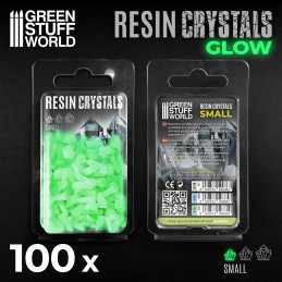 Cristaux de Résine VERTS GLOW - Petits | Bits en résine Transparente