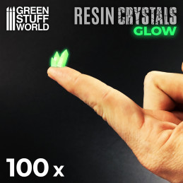 Cristaux de Résine VERTS GLOW - Petits | Bits en résine Transparente