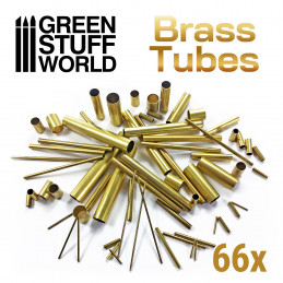 66x Brass Tubes Assortment