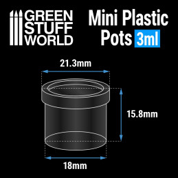 24x Mini recipienti di plastica 3ml | Accessori per Pittura