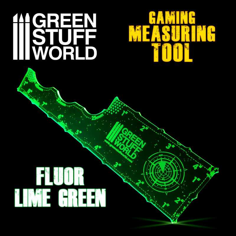 Gaming-Messwerkzeug - Fluor Lime Green 8 Zoll | Marker und Spiel Lineale