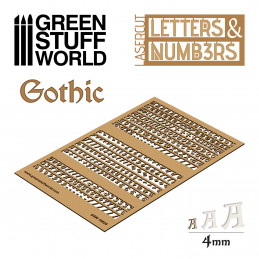 Buchstaben und Zahlen 4 mm GOTISCH | Buchstaben und Zahlen