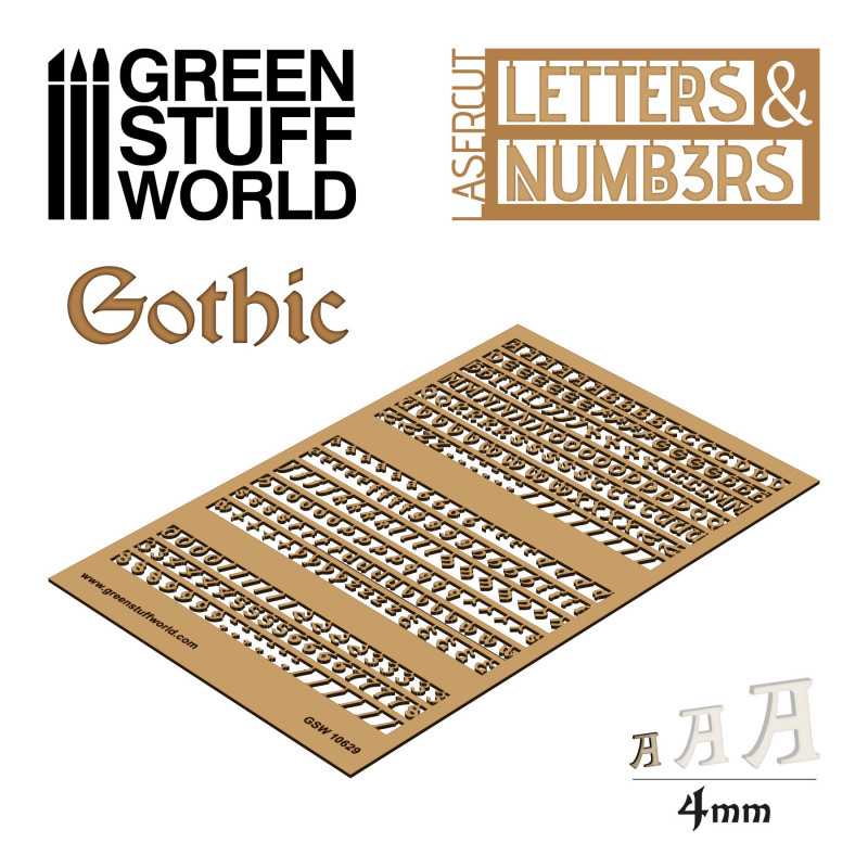 Buchstaben und Zahlen 4 mm GOTISCH