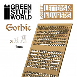 Letras y números 4 mm GOTICOS