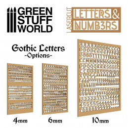 Letters and Numbers 6 mm GOTHIC | Letters and Numbers for Modelling