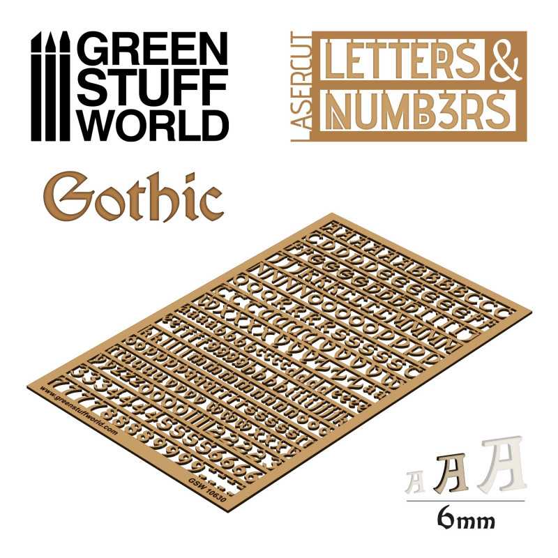 Letras y números 6 mm GOTICOS Letras y numeros Modelismo