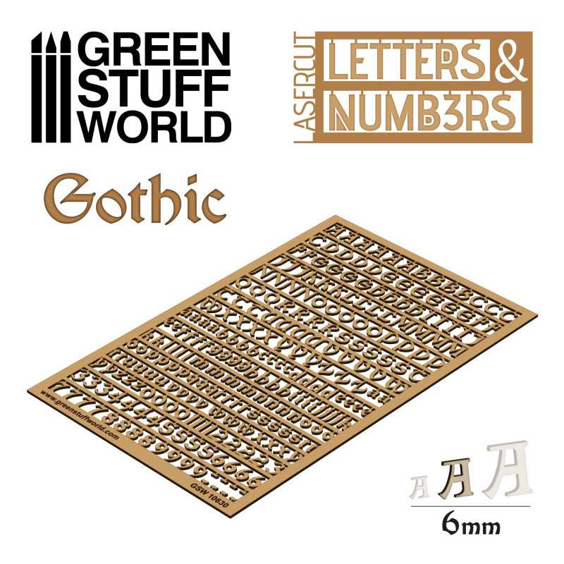 Lettres et nombres 6 mm GOTHIQUE | Lettres et chiffres Modelage