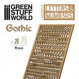 Lettere e numeri 6 mm GOTICI | Lettere e numeri