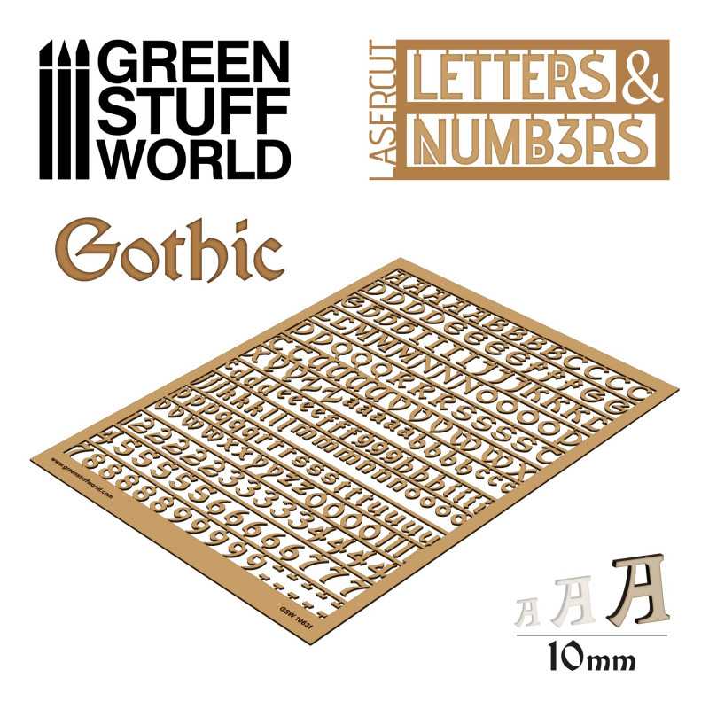 Letters and Numbers 10 mm GOTHIC | Letters and Numbers for Modelling