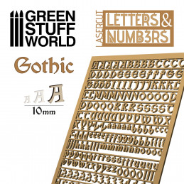 Letras y números 10 mm GOTICOS Letras y numeros Modelismo