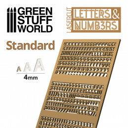 Letras y números 4 mm ESTANDAR Letras y numeros Modelismo