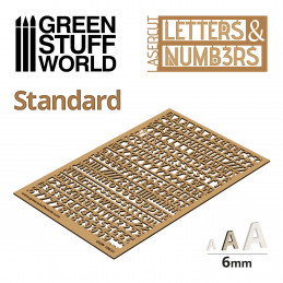 Letras y números 6 mm ESTANDAR Letras y numeros Modelismo