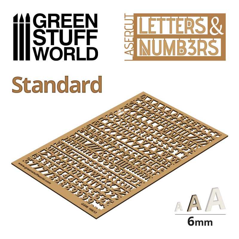 Buchstaben und Zahlen 6 mm STANDARD | Buchstaben und Zahlen