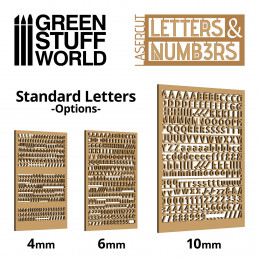 Letras y números 10 mm ESTANDAR Letras y numeros Modelismo