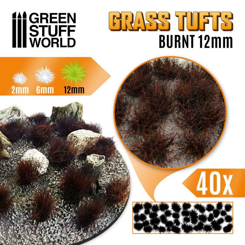 Touffes d'herbe - 12mm - Auto-Adhésif - BRULE | Touffes herbe 12 mm