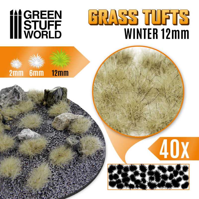 Touffes d'herbe - 12mm - Auto-Adhésif - HIVER | Touffes herbe 12 mm