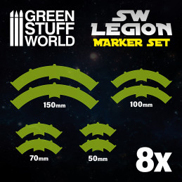 Legion arc-shaped line of fire markers - GREEN FLUOR | Markers and gaming rulers