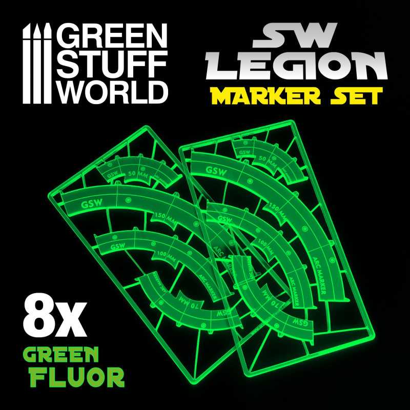 Legion arc-shaped line of fire markers - GREEN FLUOR | Markers and gaming rulers Legion arc-shaped line of fire markers - GREEN FLUOR | Markers and gaming rulers
