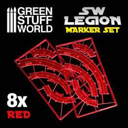 Legion Linienmarkierung Satz - Rot | Marker und Spiel Lineale