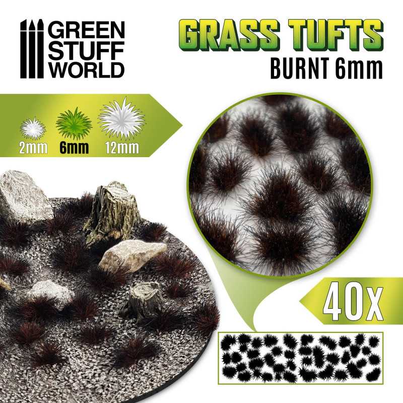 Grass TUFTS - 6mm self-adhesive - BURNT