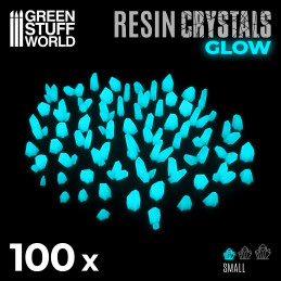 AQUA TURQUOISE GLOW Resin Crystals - Small | Transparent resin bits