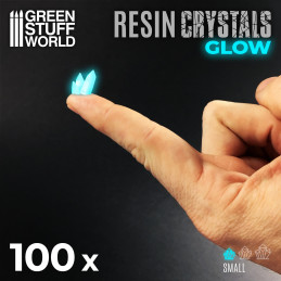 TURQUOISE BLAU GLOW Harzkristalle - Klein | Transparente Harzbits