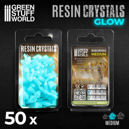 AQUA TURQUOISE GLOW Resin Crystals - Medium | Transparent resin bits