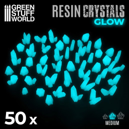 AQUA TURQUOISE GLOW Resin Crystals - Medium | Transparent resin bits
