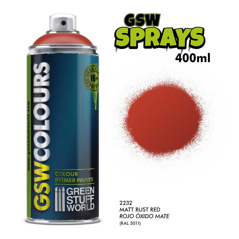 SPRAY Primer Colour Matt RED RUST 400ml | Colour Primers Spray SPRAY Primer Colour Matt RED RUST 400ml | Colour Primers Spray