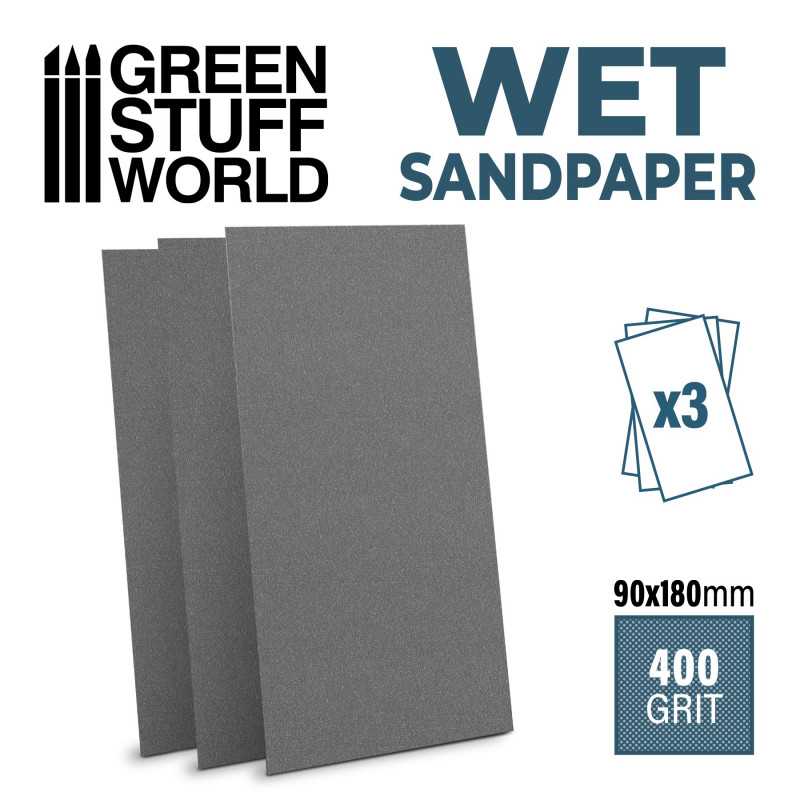 Papier de verre humide et waterproof 180x90mm - Grain 400 | Papier de verre