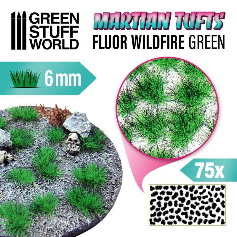 Martian Fluor Tufts - FLUOR WILDFIRE GREEN