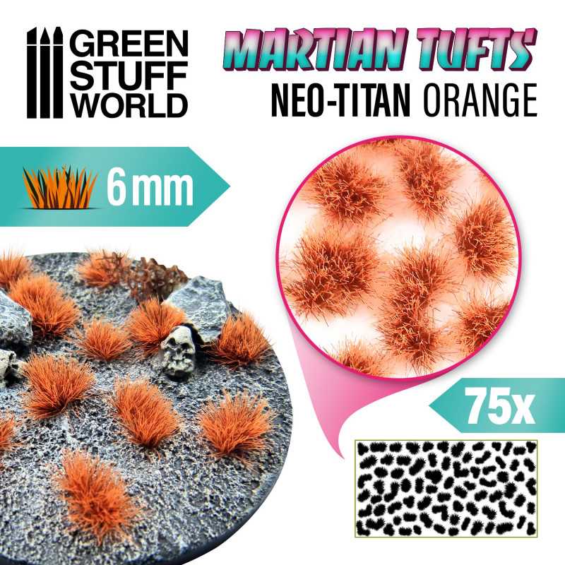 Touffes d'herbe martienne - NEO-TITAN ORANGE | Touffes Martien Fluorescent
